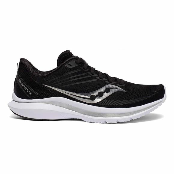 SAUCONY WOMEN'S KINVARA 12, BLACK/SILVER, 10.5 MEDIUM - Picture 1 of 6